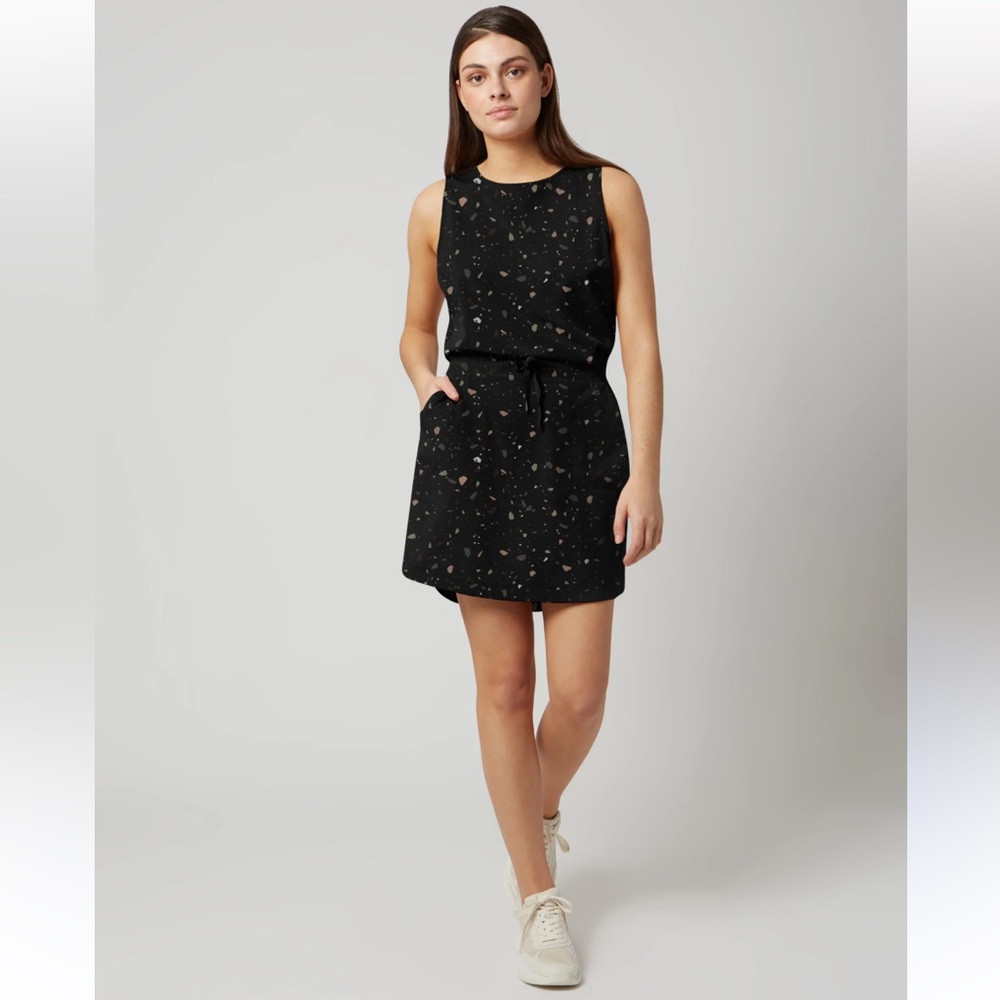 Figs Black Mini Dress with Multicolor Accents